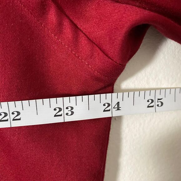 Geoffrey Beene Burgundy Men's Dress Shirt Size XL17 Long Sleeve Button Down - Picture 5 of 11